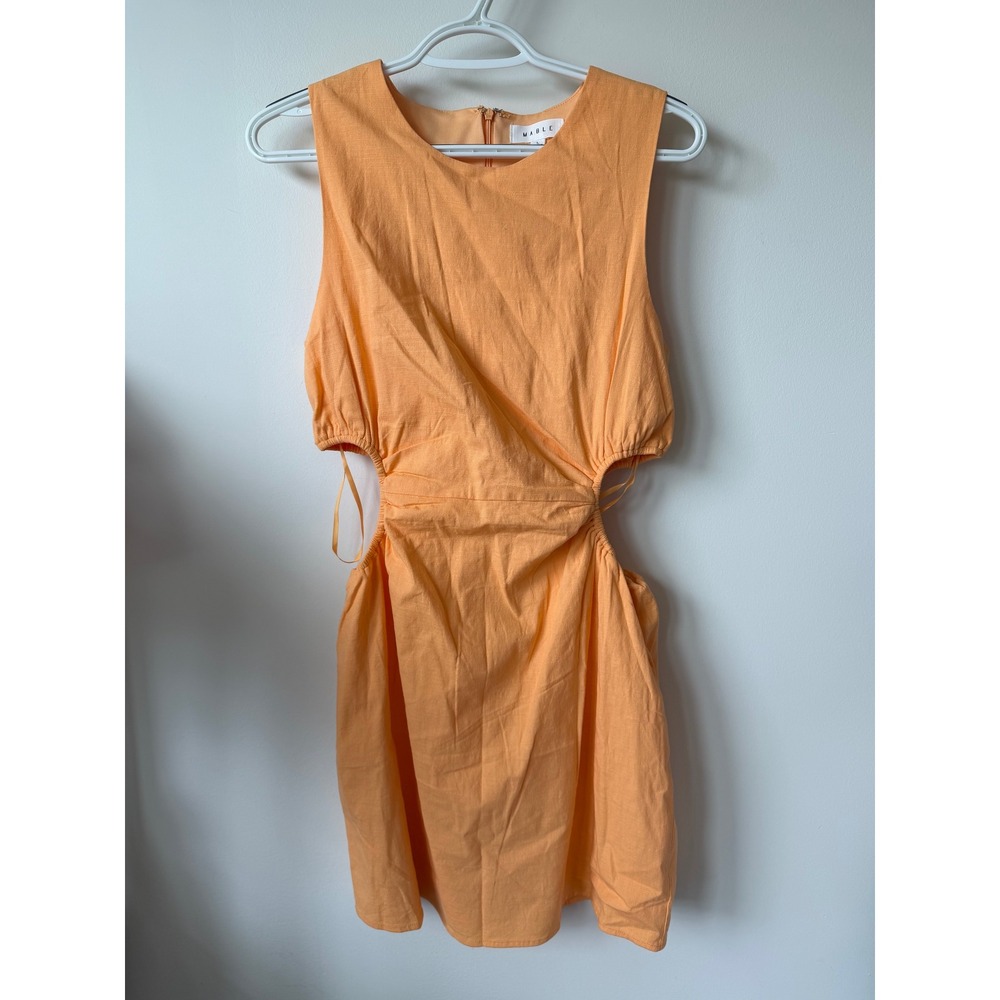 Mable Orange Sleeveless Cut Out Mini Dress Size Large Summer Brunch Vacation